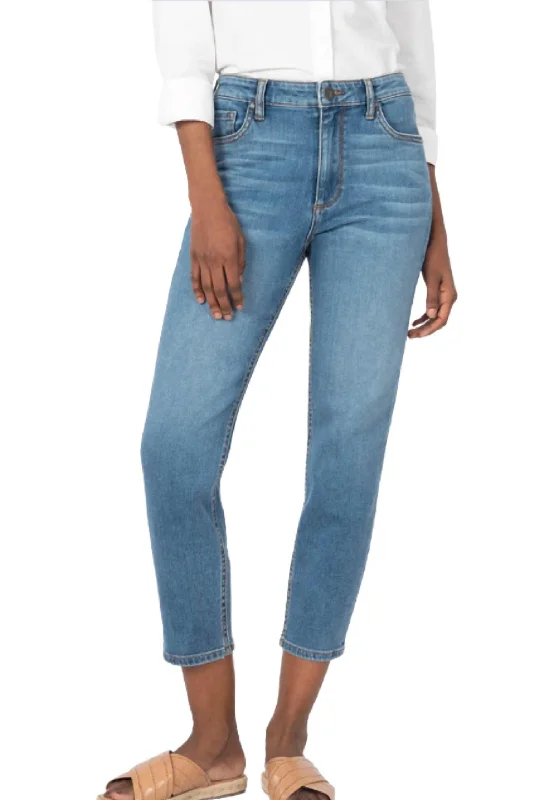 women's denim jeans for a night at the clubKut Naomi Girlfriend Ankle Straight Leg Denim In Medium Denim