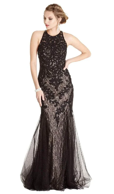 women's halter dressesTrevi Collection - L1865 Sleeveless Halter Neck Evening Dress