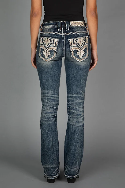 women's denim jeans with contrasting stitchingHOLLYN BOOTCUT JEANS