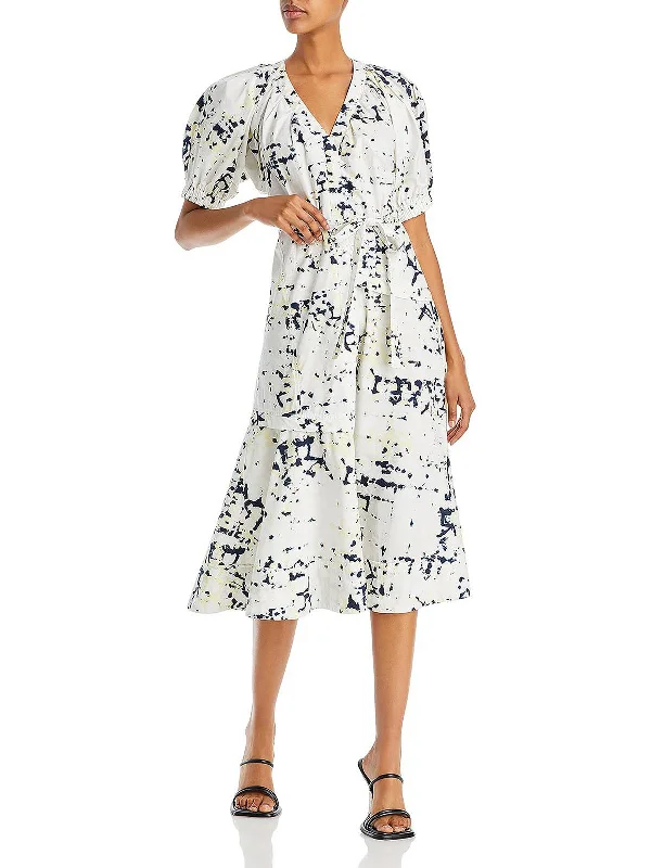 women's maximalist dressesWomens Poplin Batik Midi Dress