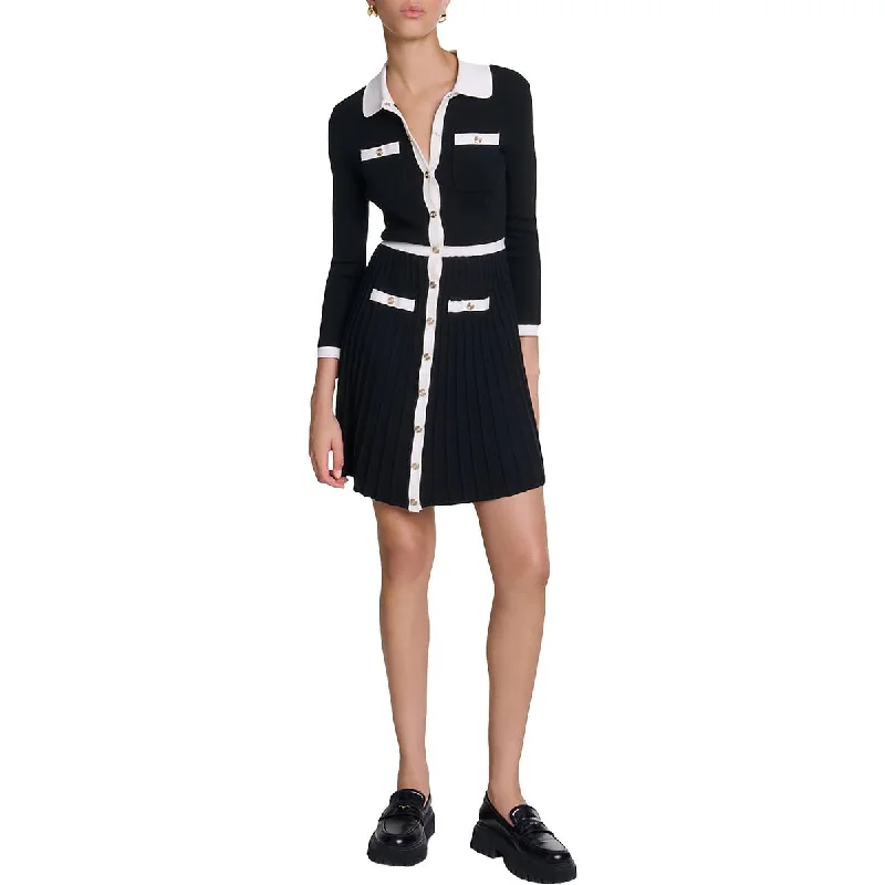 women's versatile dressesWomens Mini Contrast Trim Shirtdress