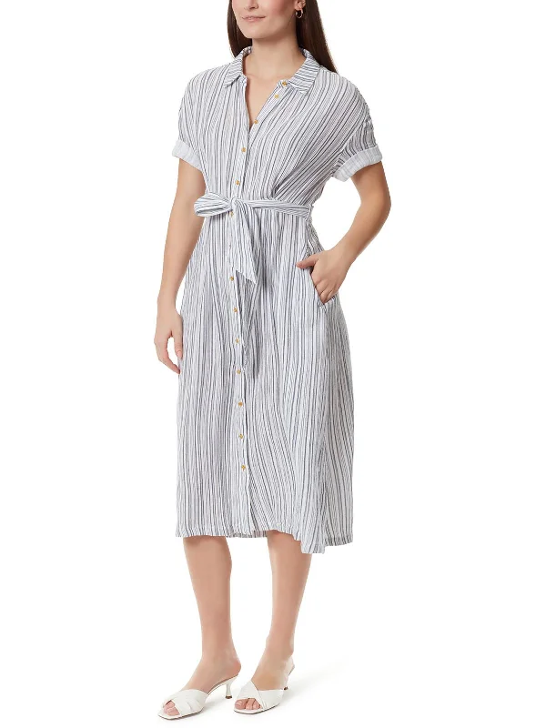 women's floral dressesIrna Womens Striped Midi Shirtdress