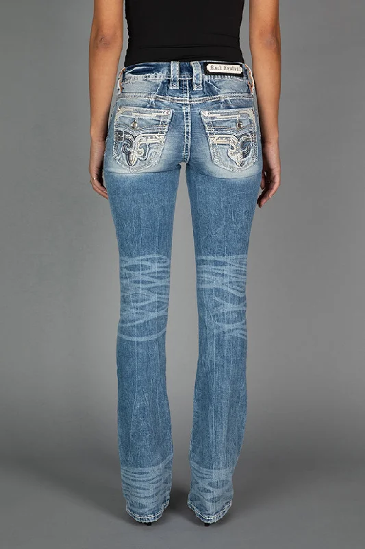 women's denim jeans with lace trimNATALIA BOOTCUT JEANS