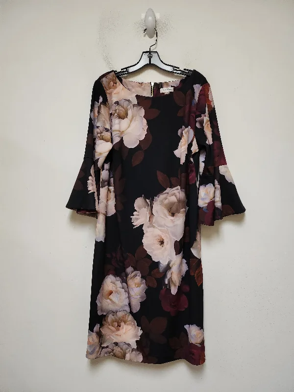 women's casual Friday dressesDress Casual Midi By Calvin Klein In Floral Print, Size: Xl