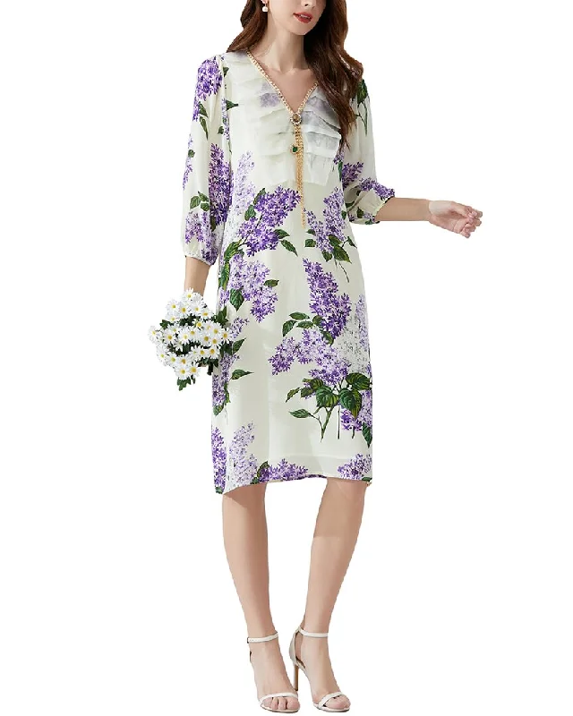 women's body-skimming dressesBURRYCO Silk Midi Dress