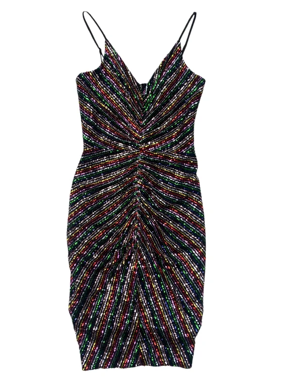 women's one-shoulder dressesDress Party Midi By Dress The Population In Rainbow Print, Size: S