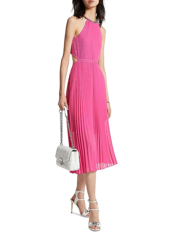 women's cocktail dressesWomens Chiffon Cut-Out Midi Dress