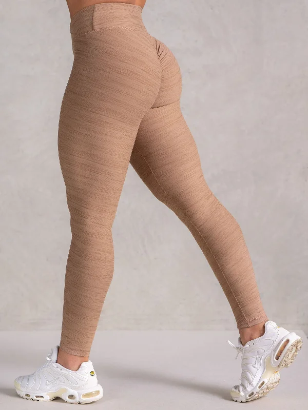 Icon Cross Over Scrunch Leggings - Mocha Marl