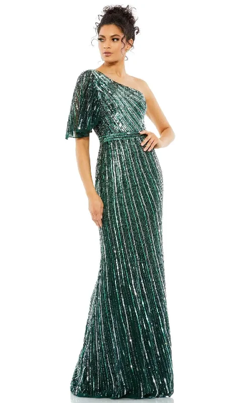 women's limited-edition dressesMac Duggal Evening - 5000D Sequined One Shoulder Sheath Dress