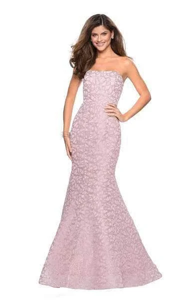 women's luxury dressesLa Femme - Sweetheart Lace Evening Gown 27267SC - 1 pc Light Pink In Size 4 Available