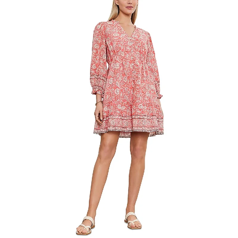 women's off-the-shoulder dressesWomens Floral Mini Shirtdress