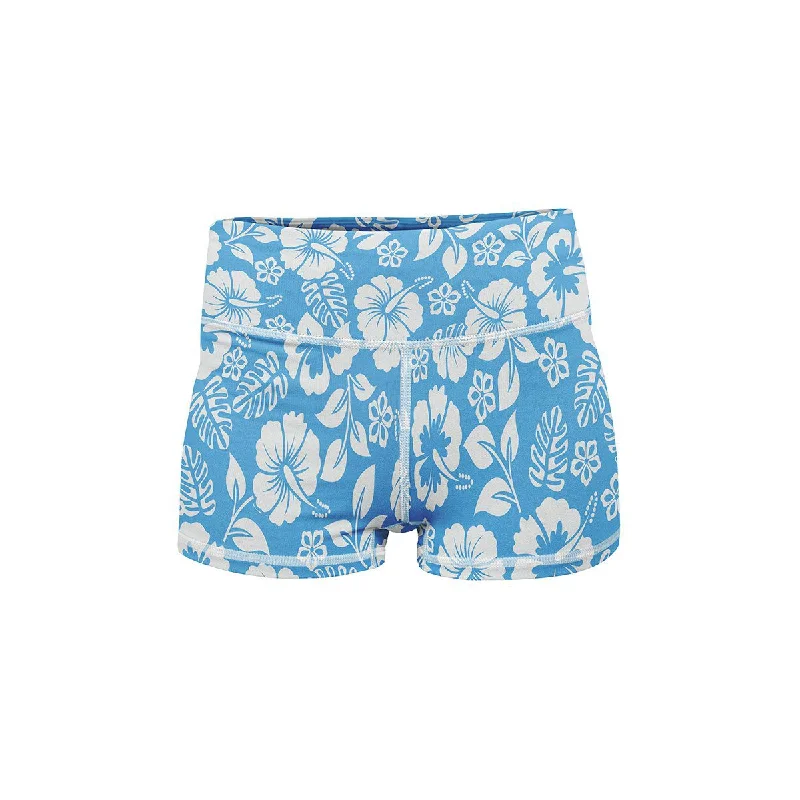 Blue Bloom Yoga Shorts