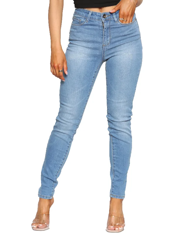 women's denim jeans with geometric patternsEnzo | Womens Skinny Stretch Denim Jeans