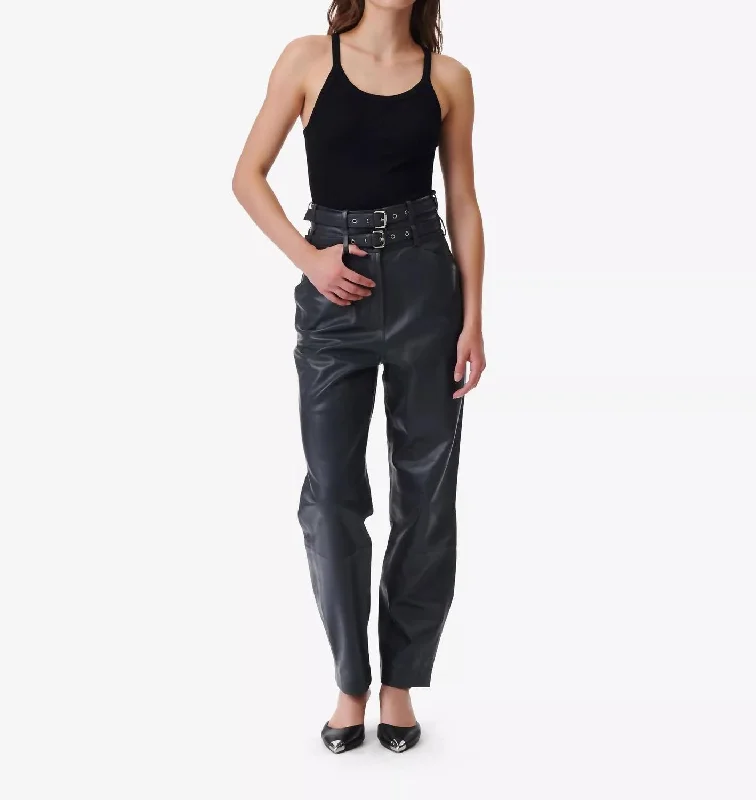 women's tall pantsBratis Leather Carrot Pants In Anthracite