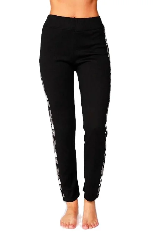 women's wedding pantsCamo Trim Track Pant In Black