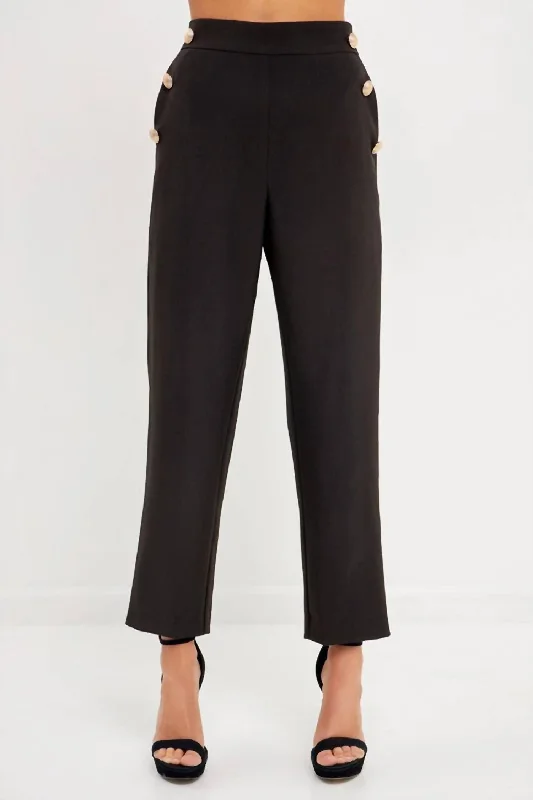 women's cropped pantsKeep It Classic High Waisted Trousers In Black