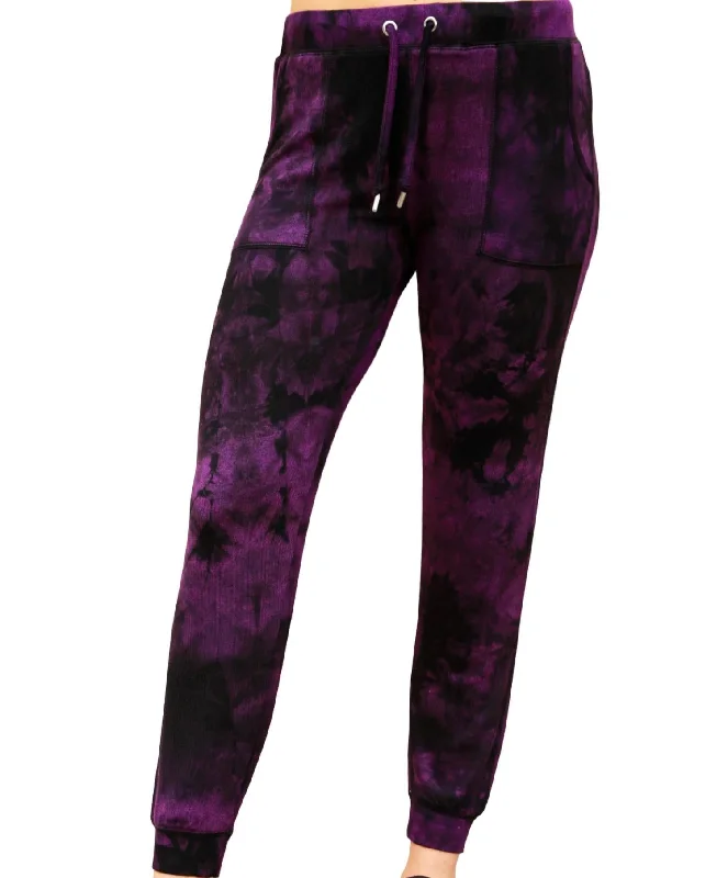 women's breathable pantsMarble Wash Joggers In Grape