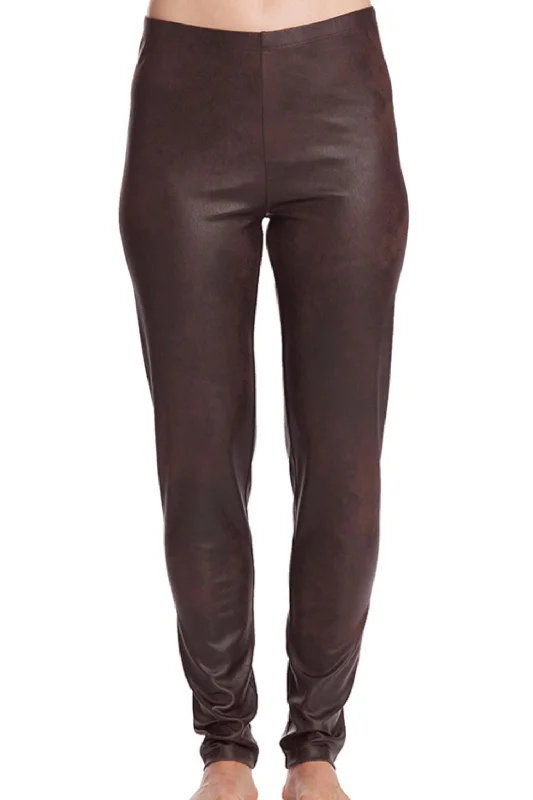 women's vintage pantsMicrofiber Leather Pant In Brown