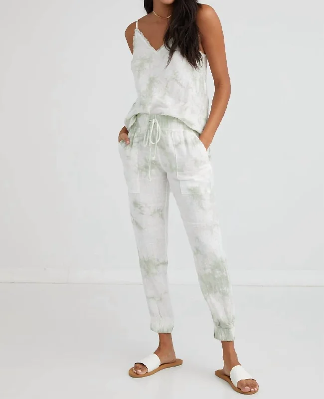 women's slim-fit pantsPocket Jogger In Soft Mint Tie Dye