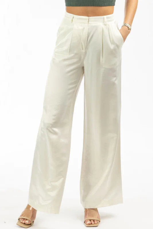 women's bootcut pantsShimmer Wide Leg Pant In Ivory