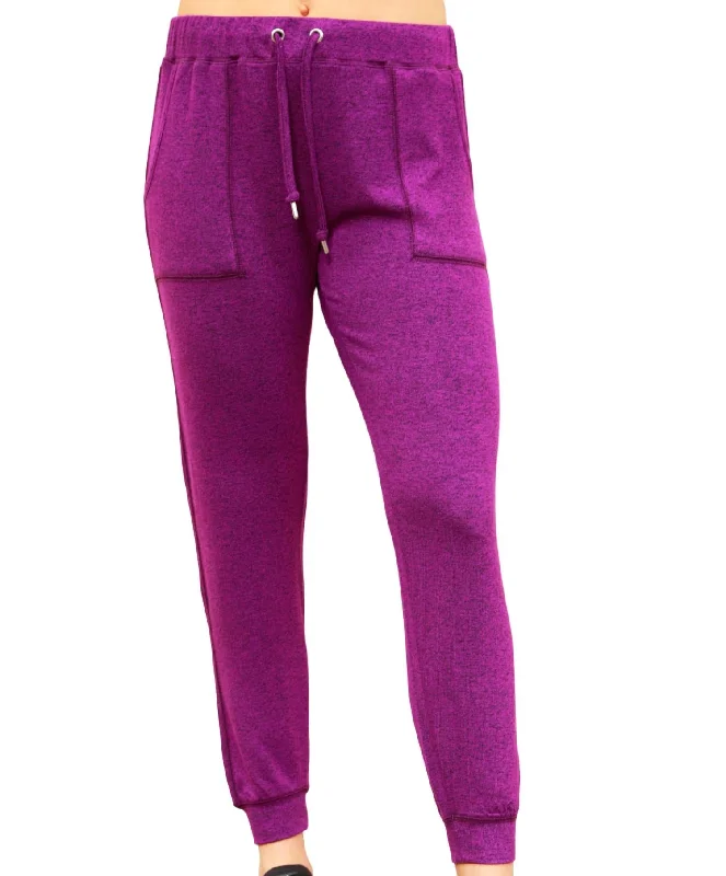 women's zipper pantsSolid Jogger In Violet