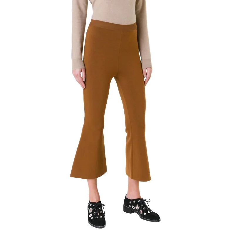 women's flare pantsStrong Lines Wool Blend Pants In Umber