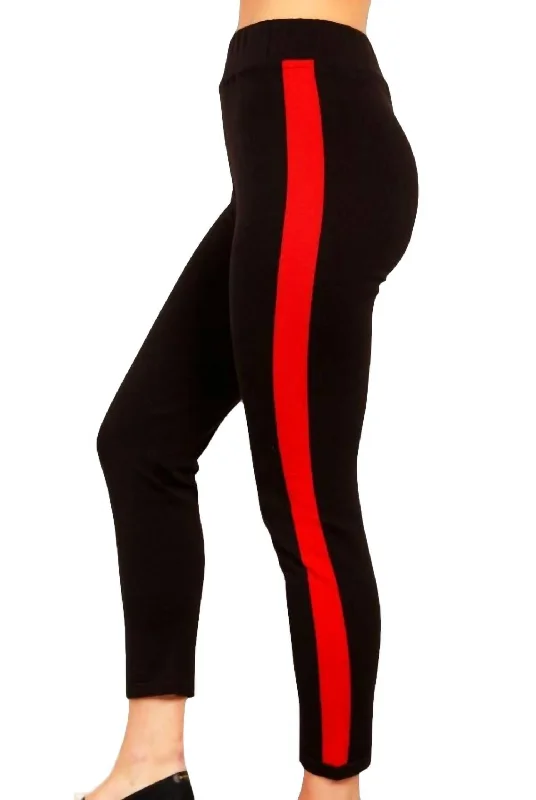 women's mini pantsTrack Pant In Black/red