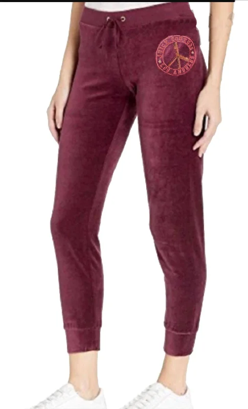 women's designer pantsTraditional Logo Track Velour Zuma Pants In Fig