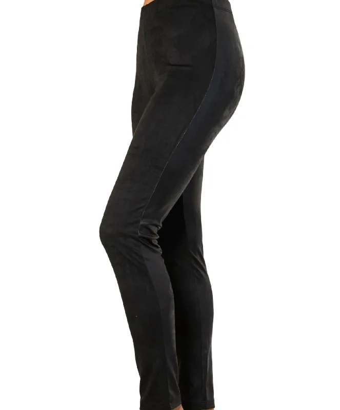 women's dress pantsVegan Leather/suede Pant In Black