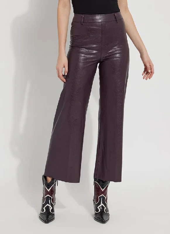 women's velvet pantsVegan Leather Wide Leg