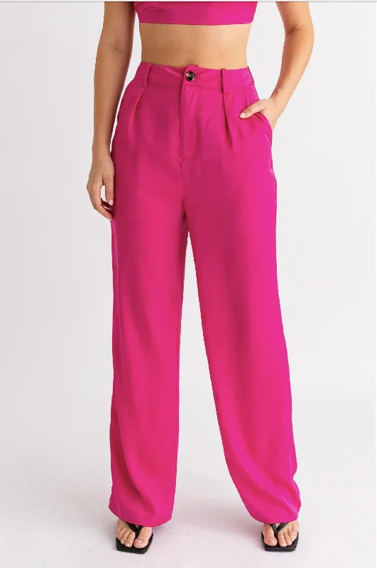 women's bootcut pantsWide Leg Pants In Hot Pink