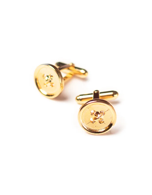 women's maximalist dressesBUTTON CUFFLINKS - GOLD