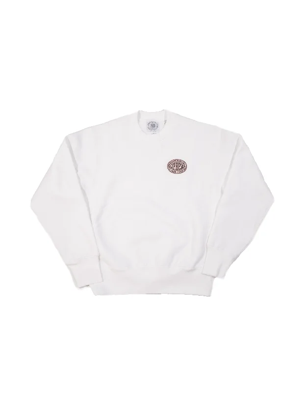 women's ruffle dressesVINTAGE J.PRESS LOGO SWEATSHIRT - WHITE