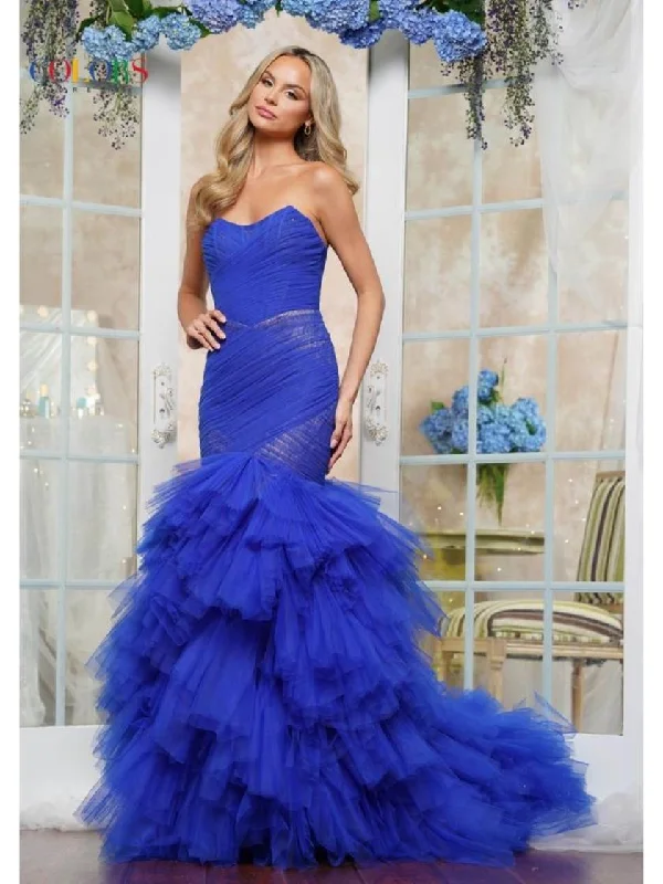 women's handmade dressesColors 3631 Long Fitted Formal Mermaid Prom Dress