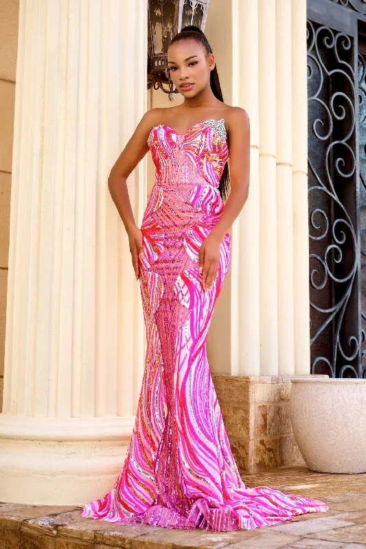 women's glam dressesPortia and Scarlett PS24343 Long Mermaid Prom Dress